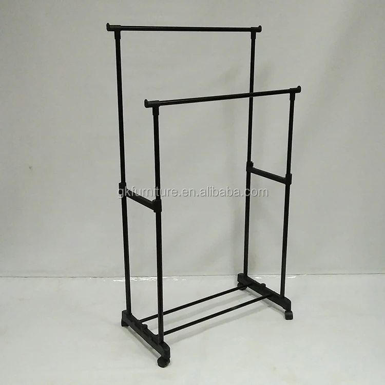 
Cheap Metal Double Rail Cloth Drying Garment Rack Made in China Shenzhen Factory 