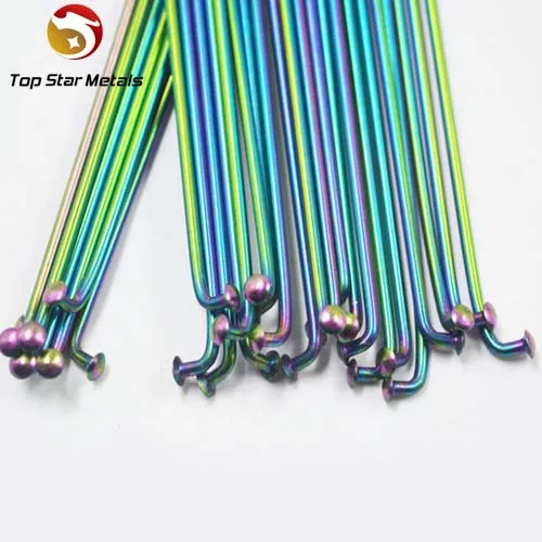 
bike titanium plating colour spokespokes Motorcycle Straight Head/Bending Head Black/Gold/Blue/Rainbow/Natrual 