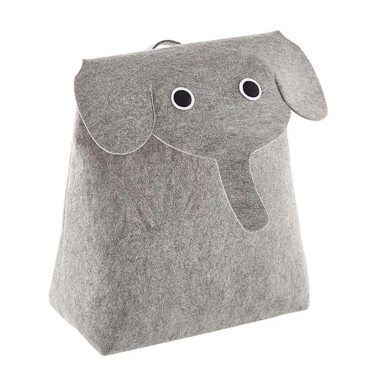 2019 Huafeng trending felt storage organizer basket elephant felt toy basket laundry basket