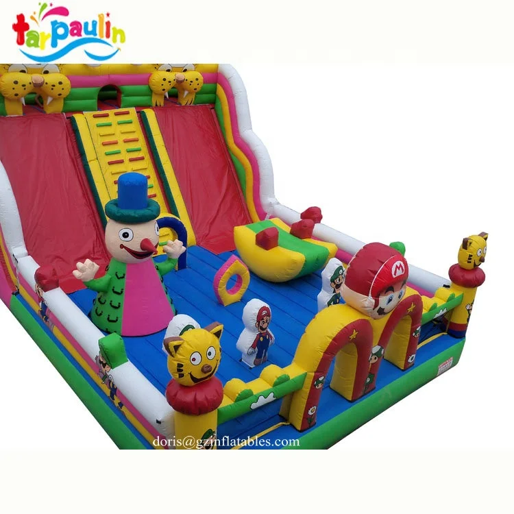 Mario Cartoon Inflatable Amusement Park/Tiger Inflatable Kids Playground/ Jungle Inflatable Toys Games Kids Funland