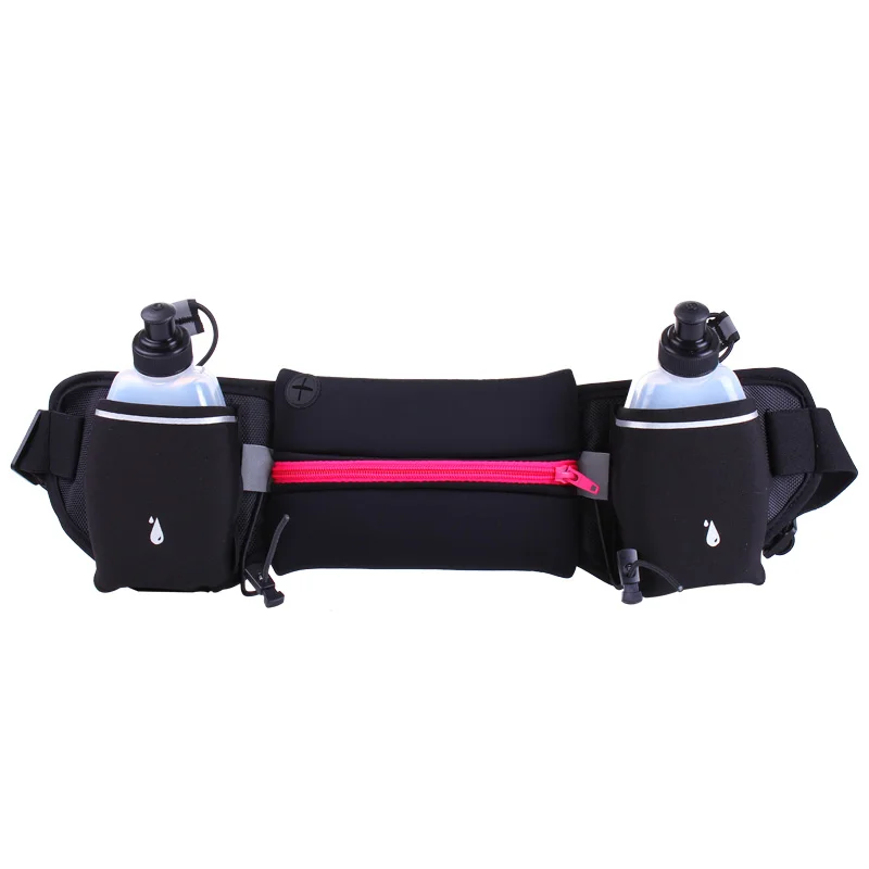 Waterproof Lightweight Elastic Waist Bag Hydration Running Belt with Water Bottles