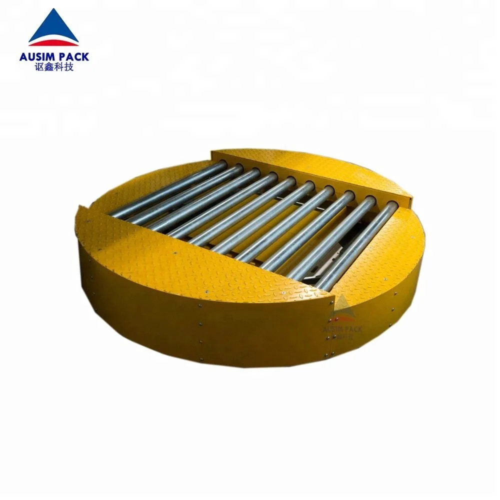 High Quality Grade Heavy Duty Turntable Conveyor With Roller Chain Slat Table For Pallet