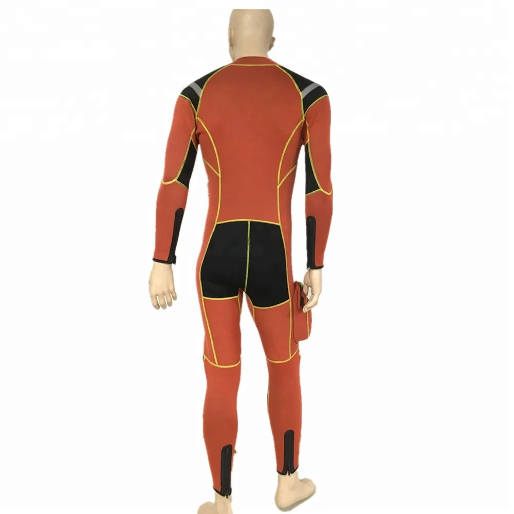 Мужской оранжевый неопреновый костюм 3 мм с эластичными панелями для подводного плавания, подводного плавания, серфинга, плавательного Гидрокостюма