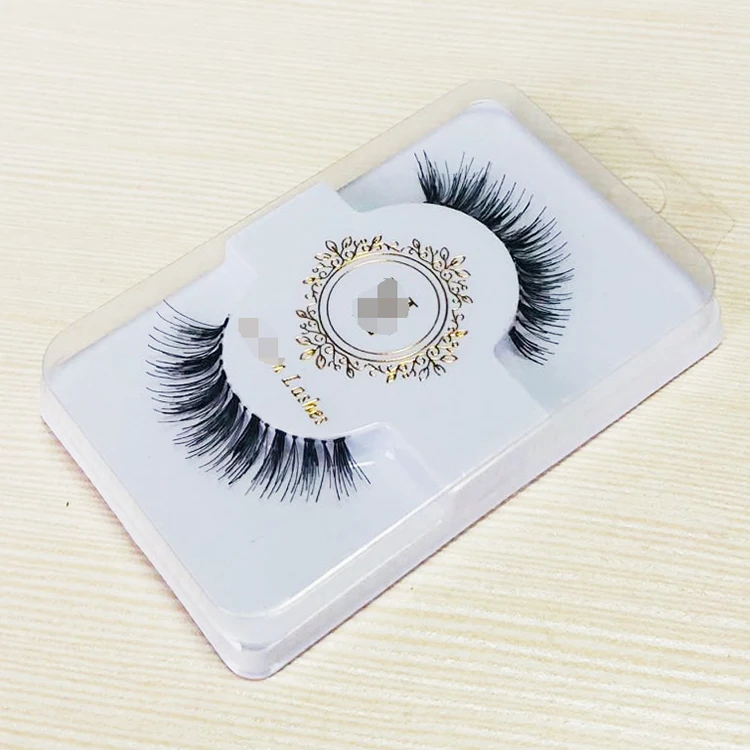 
custom plastic eyelash trays packaging sleeve real human hair eyelash 