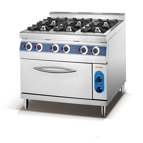 HGR-96E Commercial Freestanding Italian 6-burner gas range with electric oven