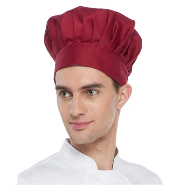 adult size 100% cotton red radish black white adjustable chef hat