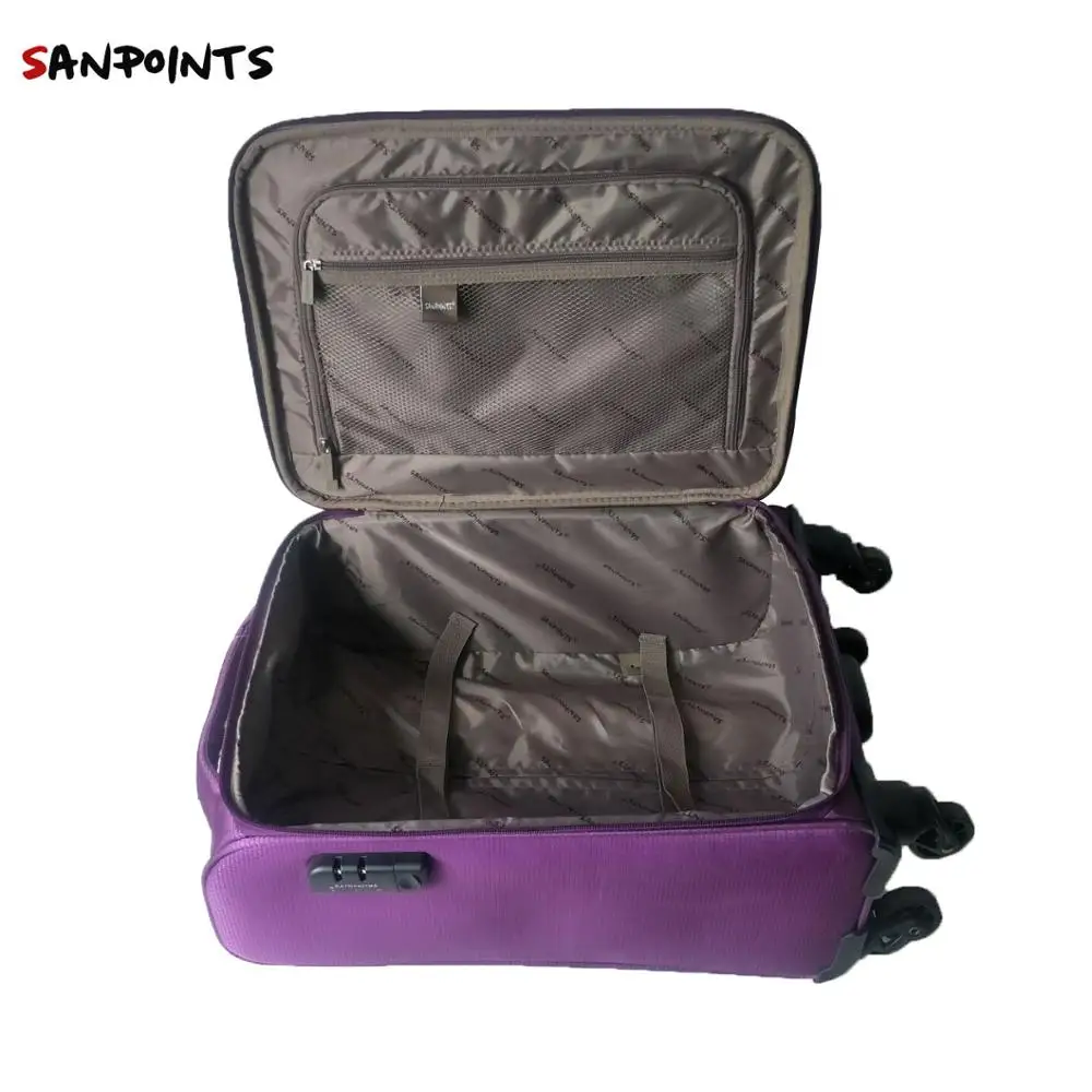 Ultra light suitcase nylon carry on luggage set Expandable  trolley travel case with wheels