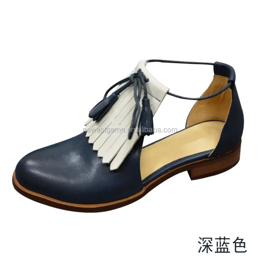 
Factory custom high-end brand casual Vintage gladiator shoes women sandals tassel genuine leather lady shoes 