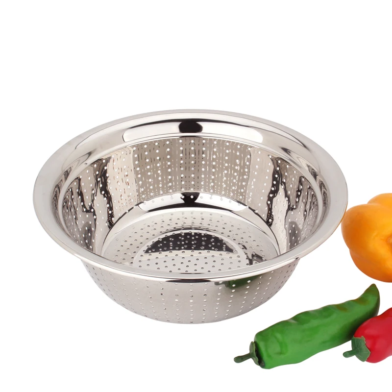 Stainless Steel Colander Pasta Basket Cooking Fruit Colander