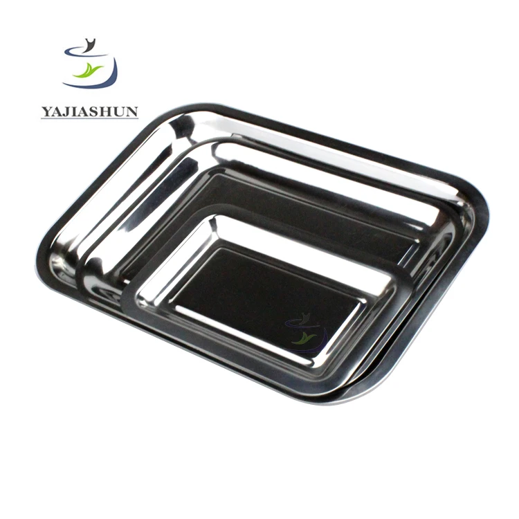 Cheaper Good Quality Stainless Steel Dessert Plate Food Container / Outdoor Picnic Tray Dish Plate