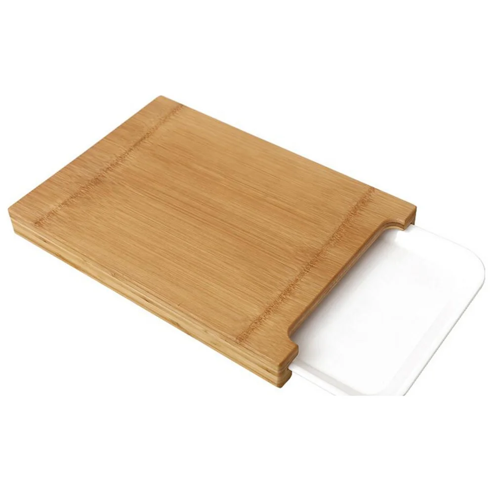 
high quality bamboo cutting board wood chopping board with plastic drawer tray 
