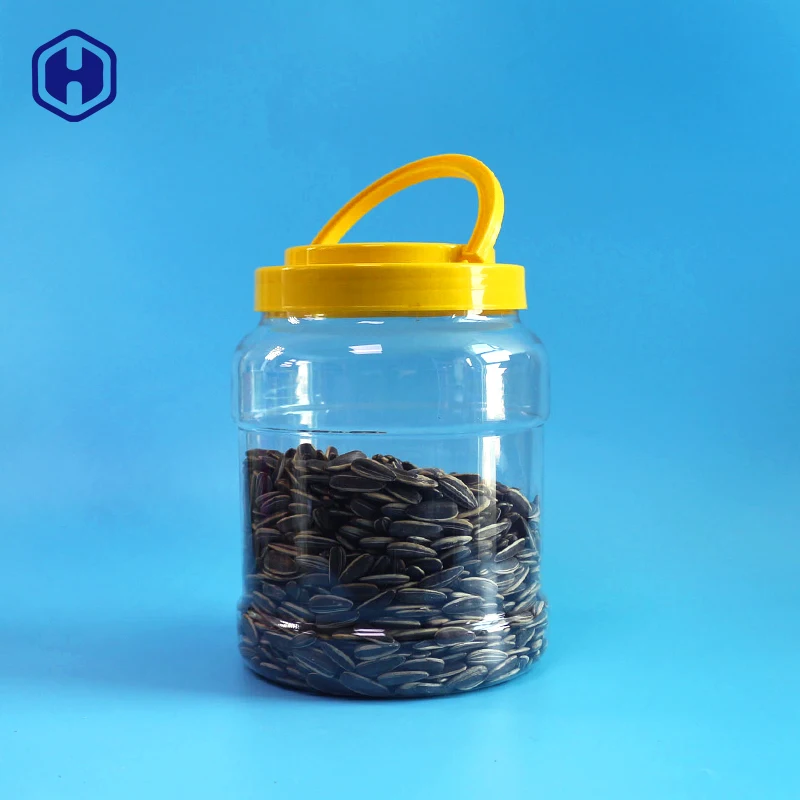 2500ml high capacity big antique handle screw lid flour farina rice fermentation pickle PET plastic bottles jar