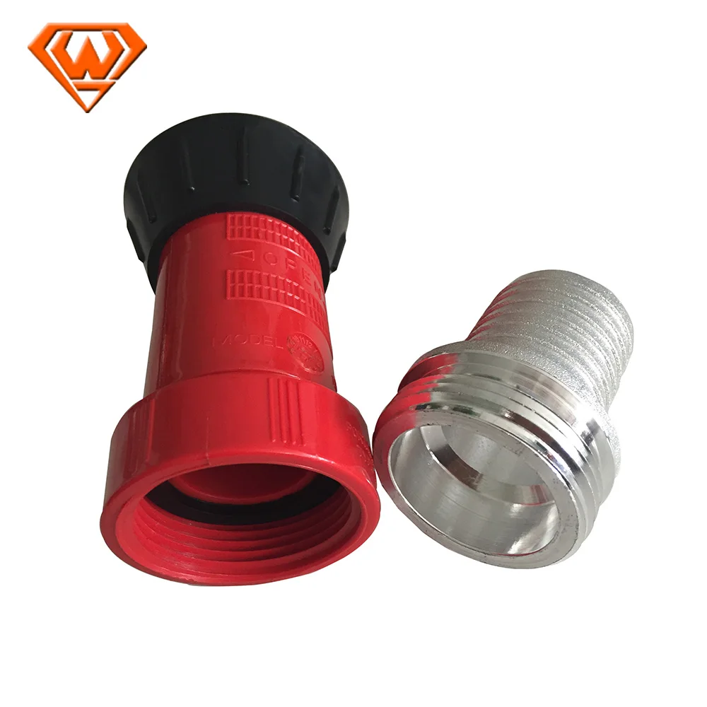 Fire Hose Nozzle , 1-1/2 In Black With Aluminum Quick Coupling