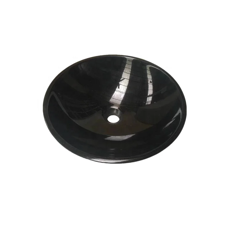 Indoor Natural Stone Black Granite Bathroom Sink