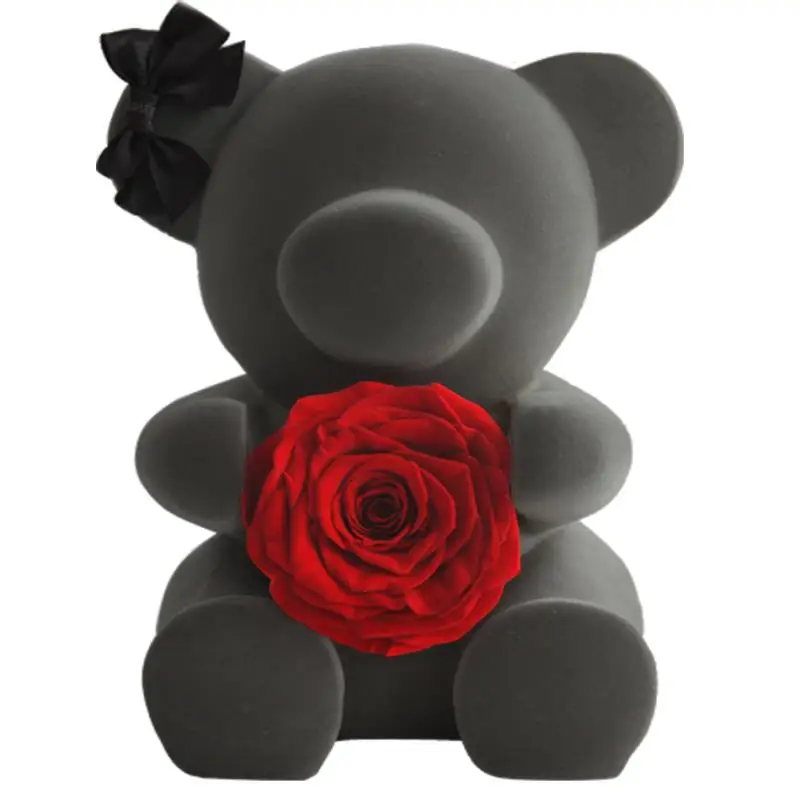 
2019 Gypsum Bear Teddy Bear Forever Artificial Rose Valentines Gift 