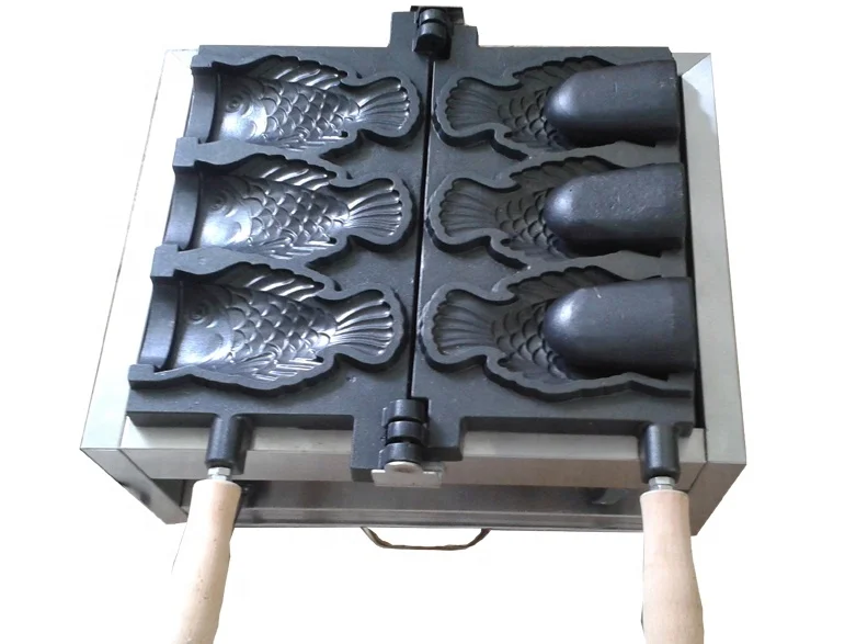 
Free shipping 220v-240v /110v Open Mouth Taiyaki machine Ice Cream Fish waffle maker machine 