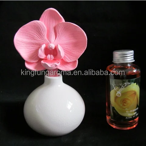 Factory Hot Seller Ceramic Aroma Stone flower reed diffuser bottles for home decor
