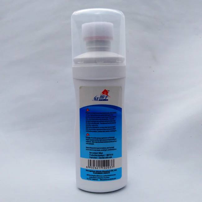 OEM 100ml white shoe care sneaker cleaner shampoo with sponge applicator