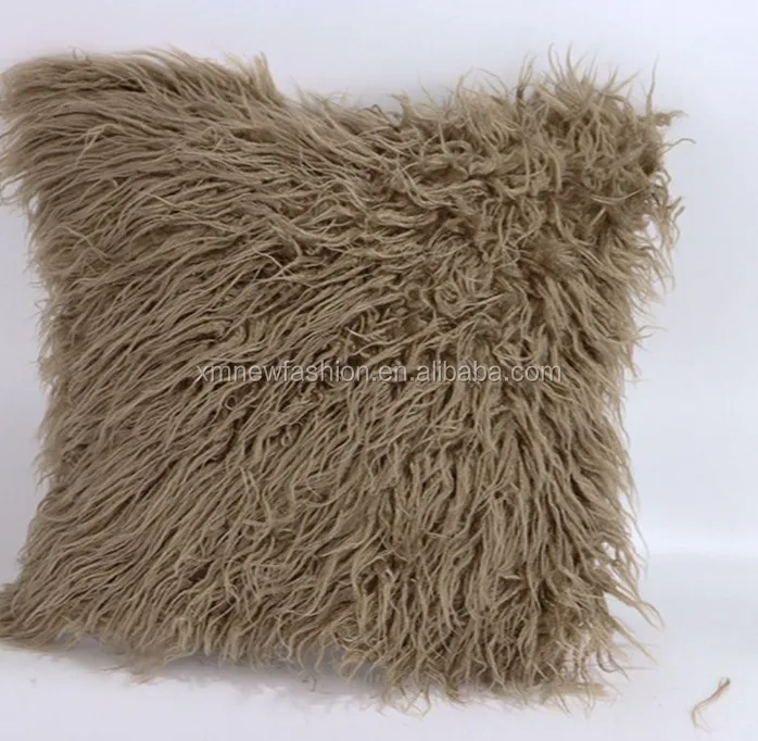 long plush pillow cover plush fur mongolian lamb toss cushion cover