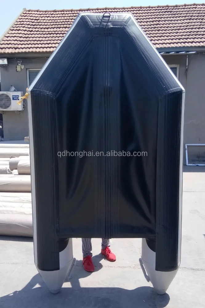 2.3m light grey inflatable Aluminum floor boat with keel and 1.2mm pvc for summer sport fishing