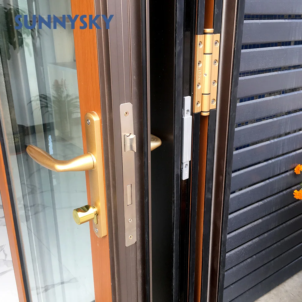 
Residential medium stile aluminum accordion elevation folding door for direct ireland 