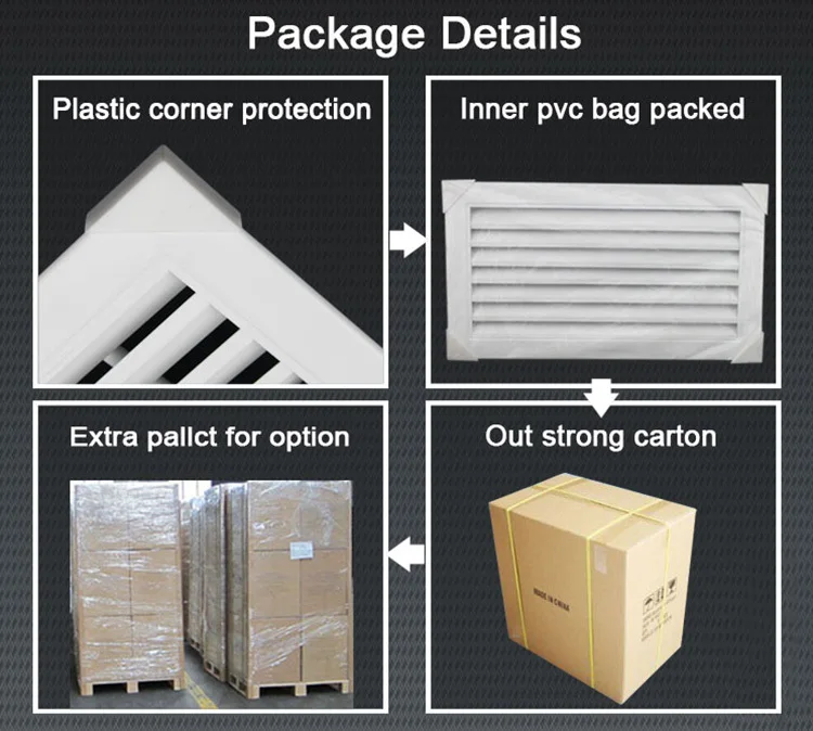 Air conditioning decorative vent grille cover wall aluminum exterior louver