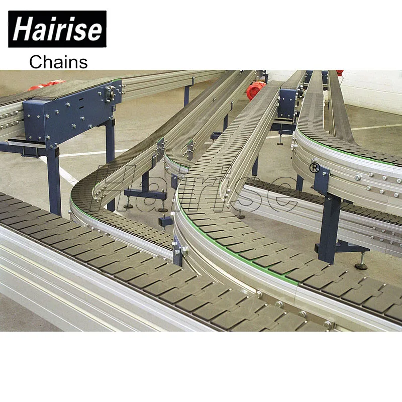 Hairise 20% cost saving flat top plastic miniature chain plate conveyor