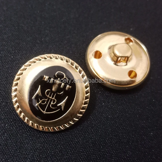 metal anchor button custom metal shank button