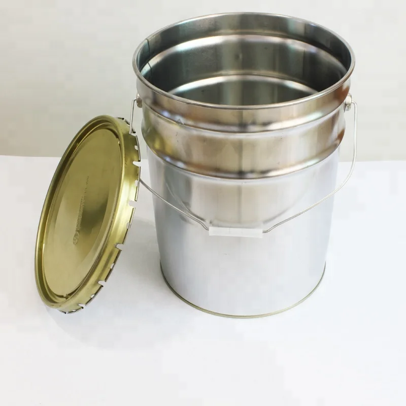 20L UN opening steel pail round tin bucket for paint ink chemical products with ring lock