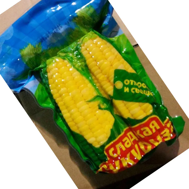 New Season High Quality Good Price Vacuum Pack Cooked Sweet Corn Cob in pouch