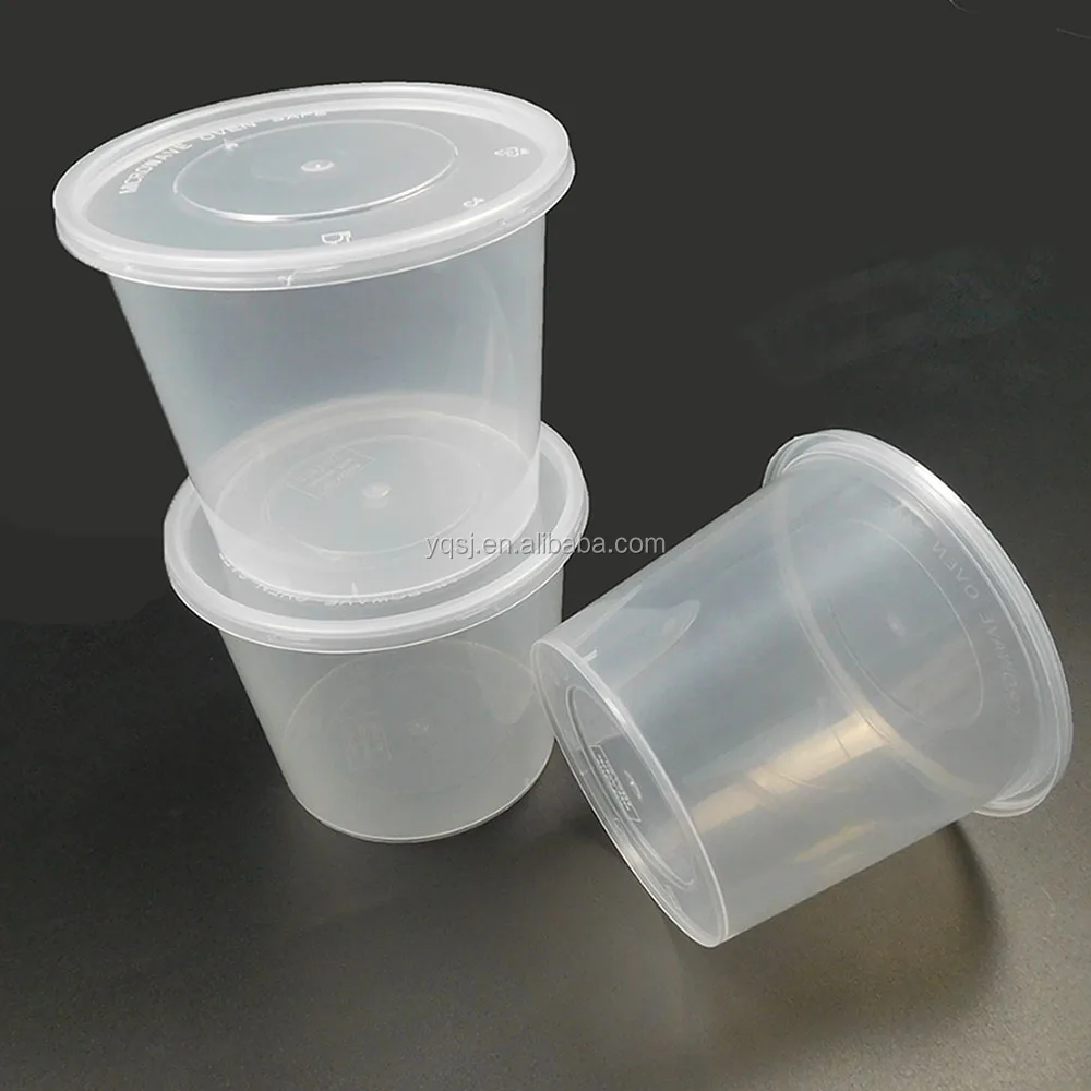672ml/24 oz round disposable food storage container, plastic container with lid