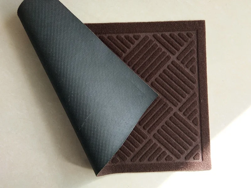 Embossed entrance polyester water absorbing pvc custom floor mat