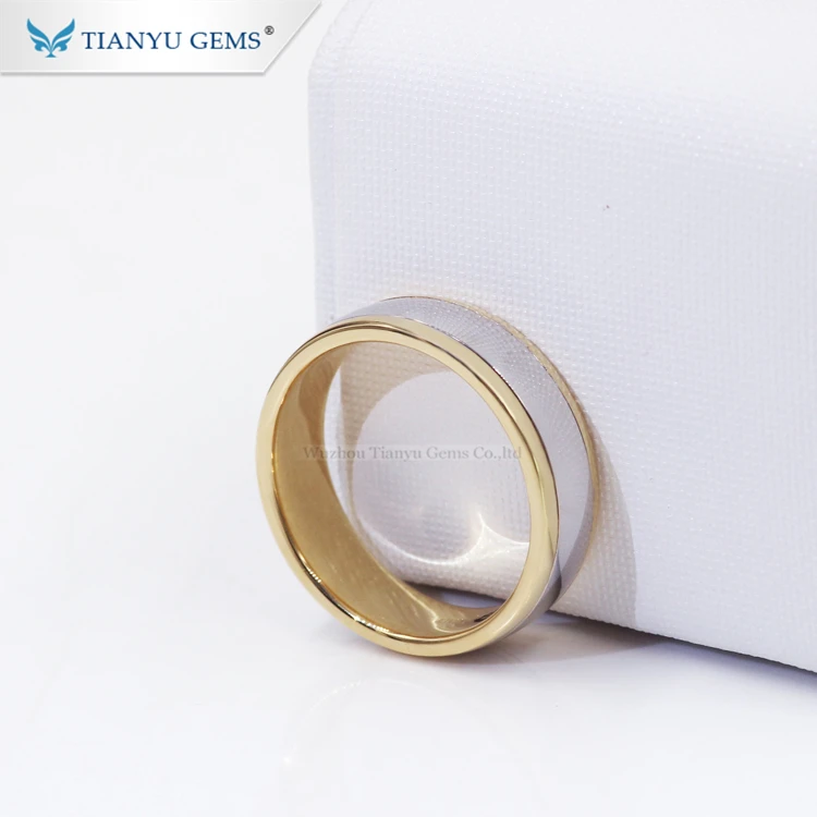 Tianyu gems Customized 14k/18k white&yellow  gold  engagement men ring