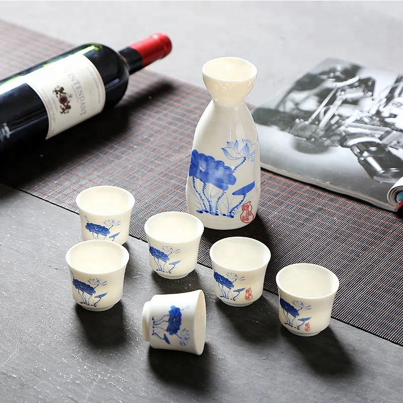 Traditional Ceramic Sake Bottle With Cups Ceramic sake sets