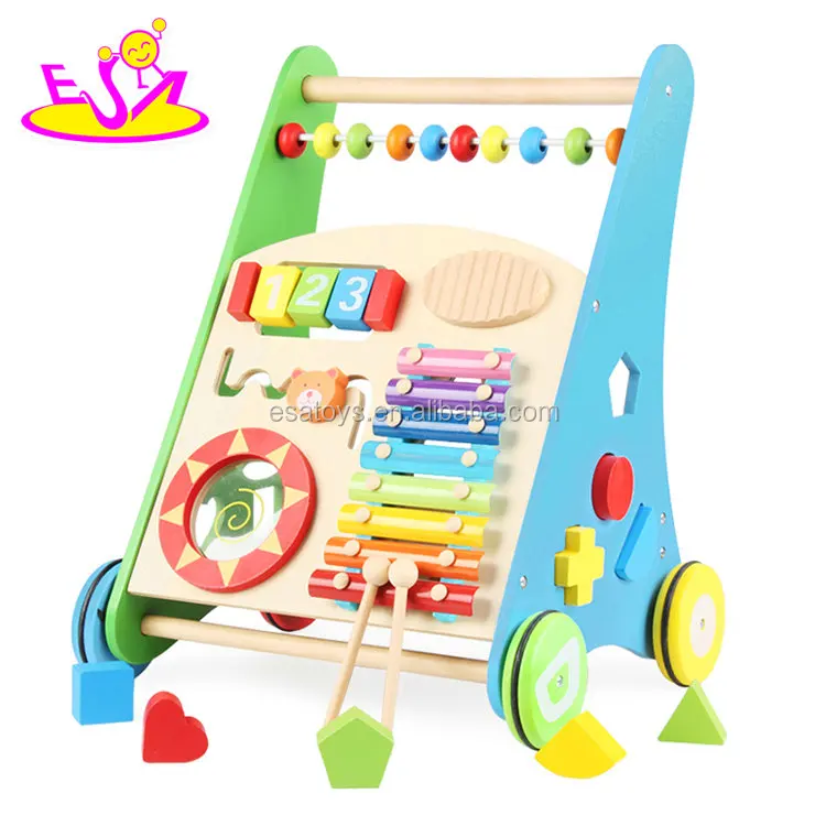 best design wooden baby walking toys for push along W08J001