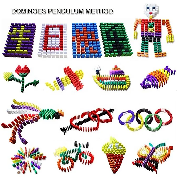 Пользовательские красочные деревянные домино установить блок гоночной игры и укладки игрушка для
