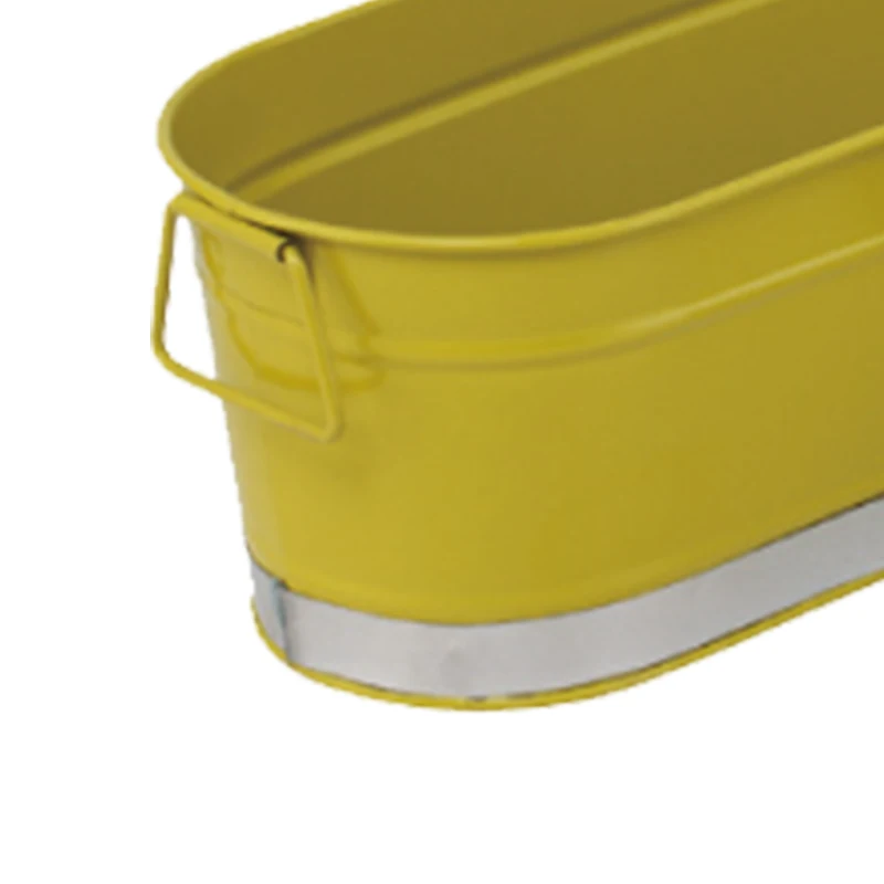 Hanging Garden Galvanized Plant Pot Tin Box Metal Yellow Planters Pots Flower Holder Gardening Accessoriwer Flower Can Bucket