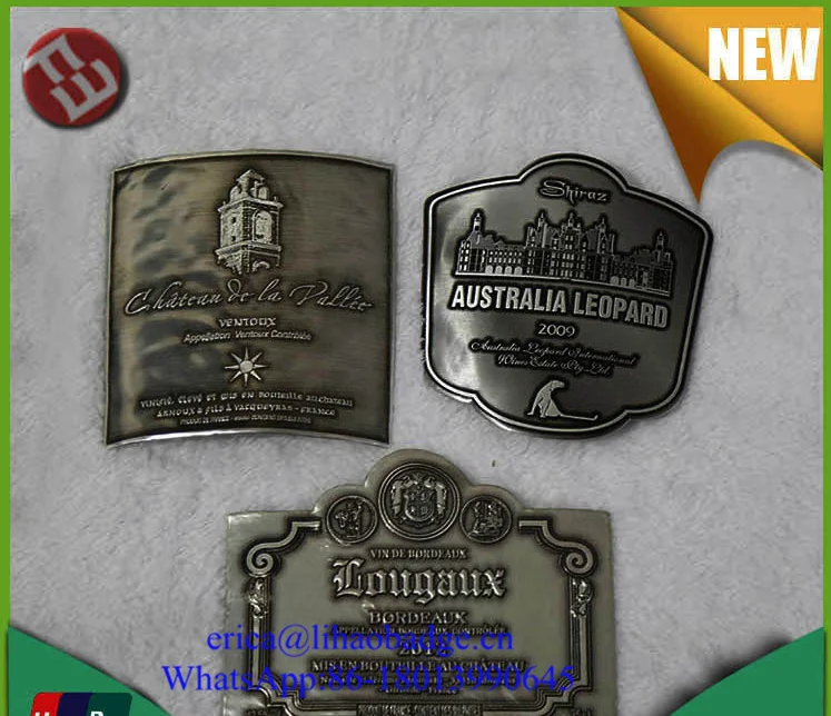 shield shape wine label,vodka label,luxury label, aluminum label for vodka
