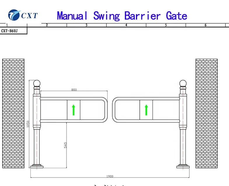 Заводская цена, ручной односторонний защитный ворот, поворотный турникет, барьер