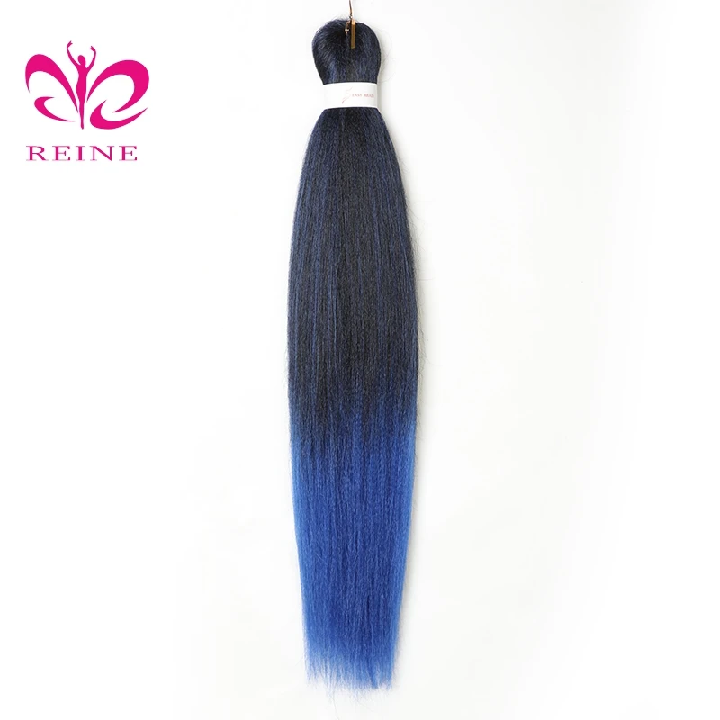 REINE soft Pre stretched Layered Perm Yaki Style  Braids Ombre Color 26 inch Jumbo Braid for Crochet Twist Hot Water
