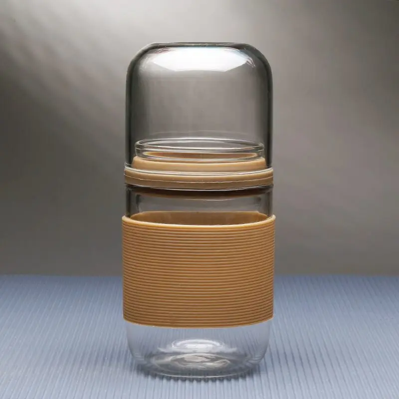 Portable Simple Travel Glass Tea Set with Kung Fu Tea Cups Elegant Teapot