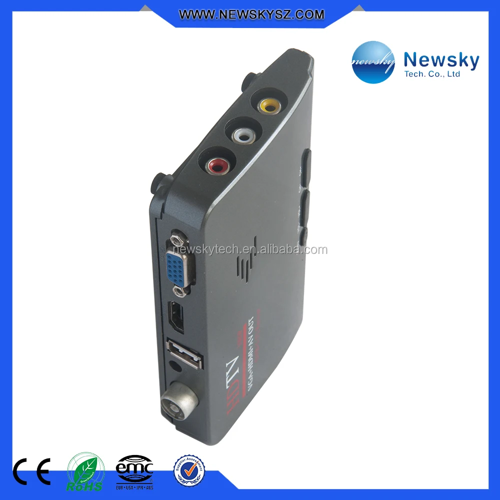 Портативный DVB-T/T2 Цифровой Global TV Box Смотреть ТЕЛЕВИЗОР на ЖК-или ЭЛТ-монитор