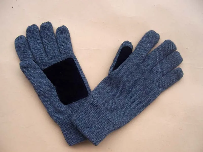 knitting glove  factory cheap winter thinsulate   logo customer  knitted  leather blend gloves