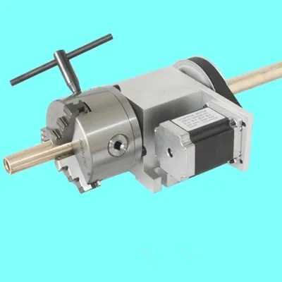 
cnc milling machine, cnc dividing head with 4 jaw centering chuck (57HS76-3004 stepper motor) 