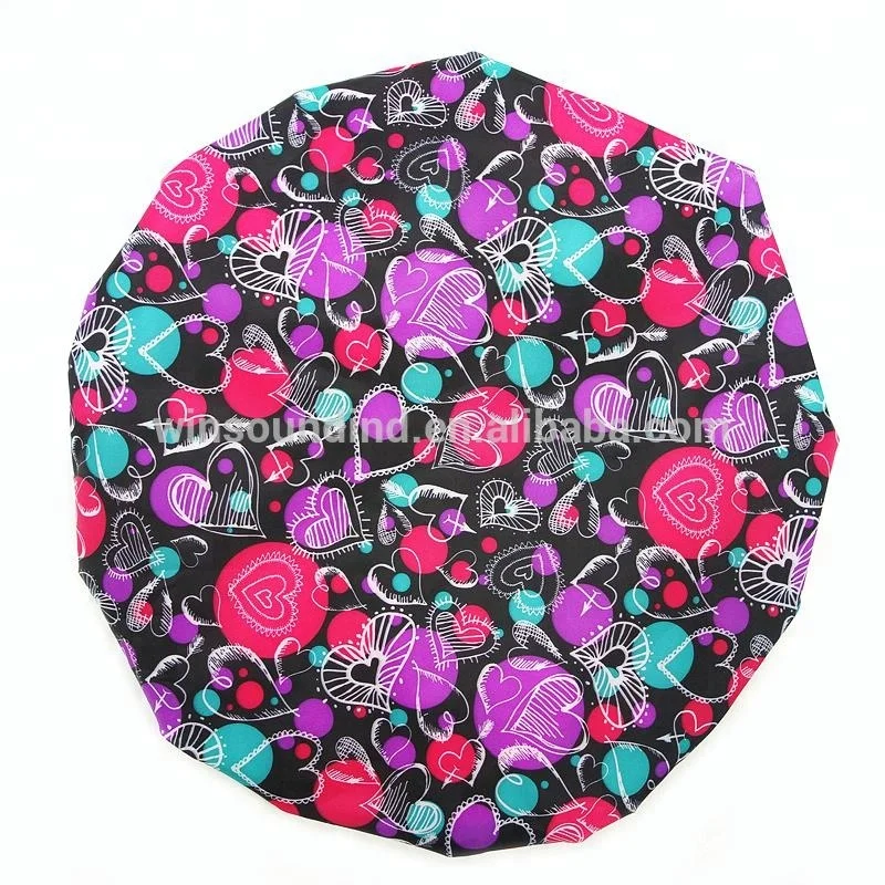Ameba Waterproof Nylon Polyester and PEVA Double Layer Shower Cap