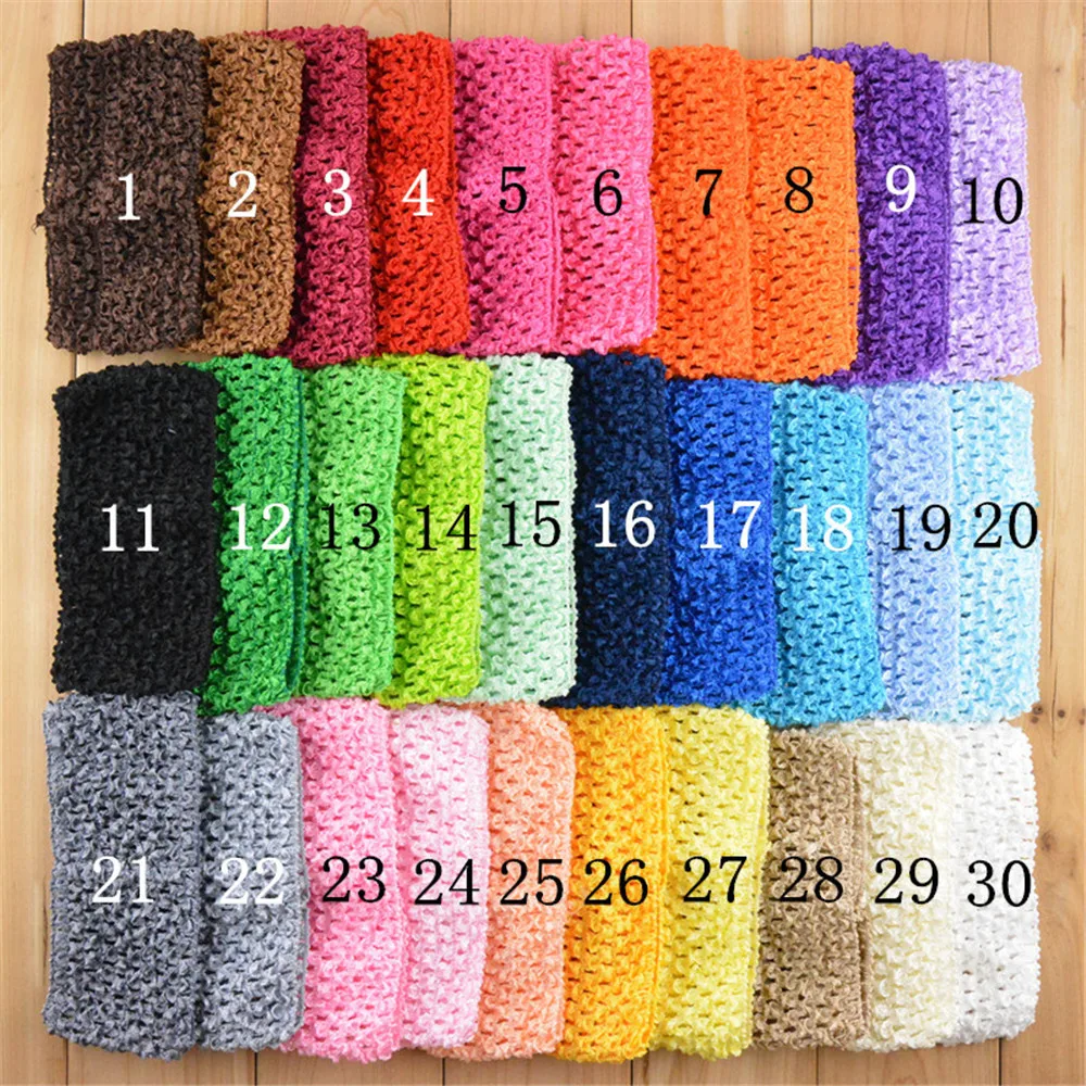 U Pick Color 2.75 Inch Elastic Crochet Waffle Tutu Headband girls Hairbands DIY Supply Hair Accessories