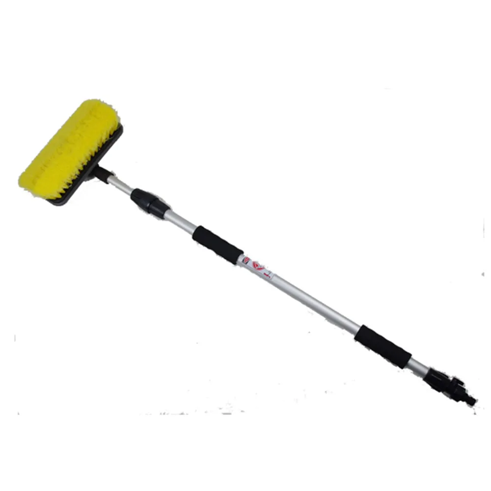 Telescopic long handle 12 inch water flow through fed car truck RV wash cleaning brush
