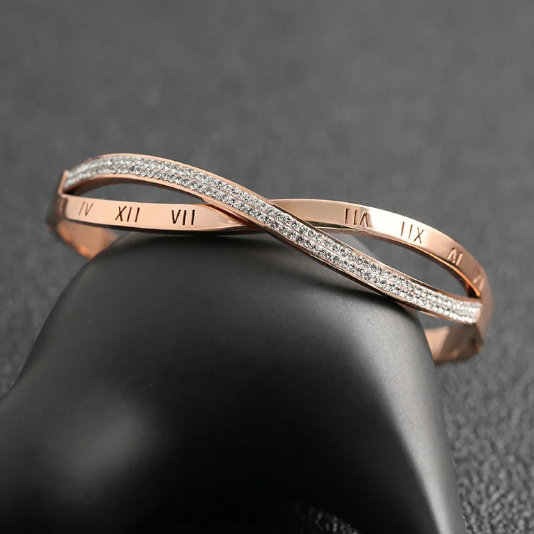 2020 High Quality stainless steel Jewelry Hot Products Simple Tennis Diamond Campaign Charm Bracelet  Accessories Women