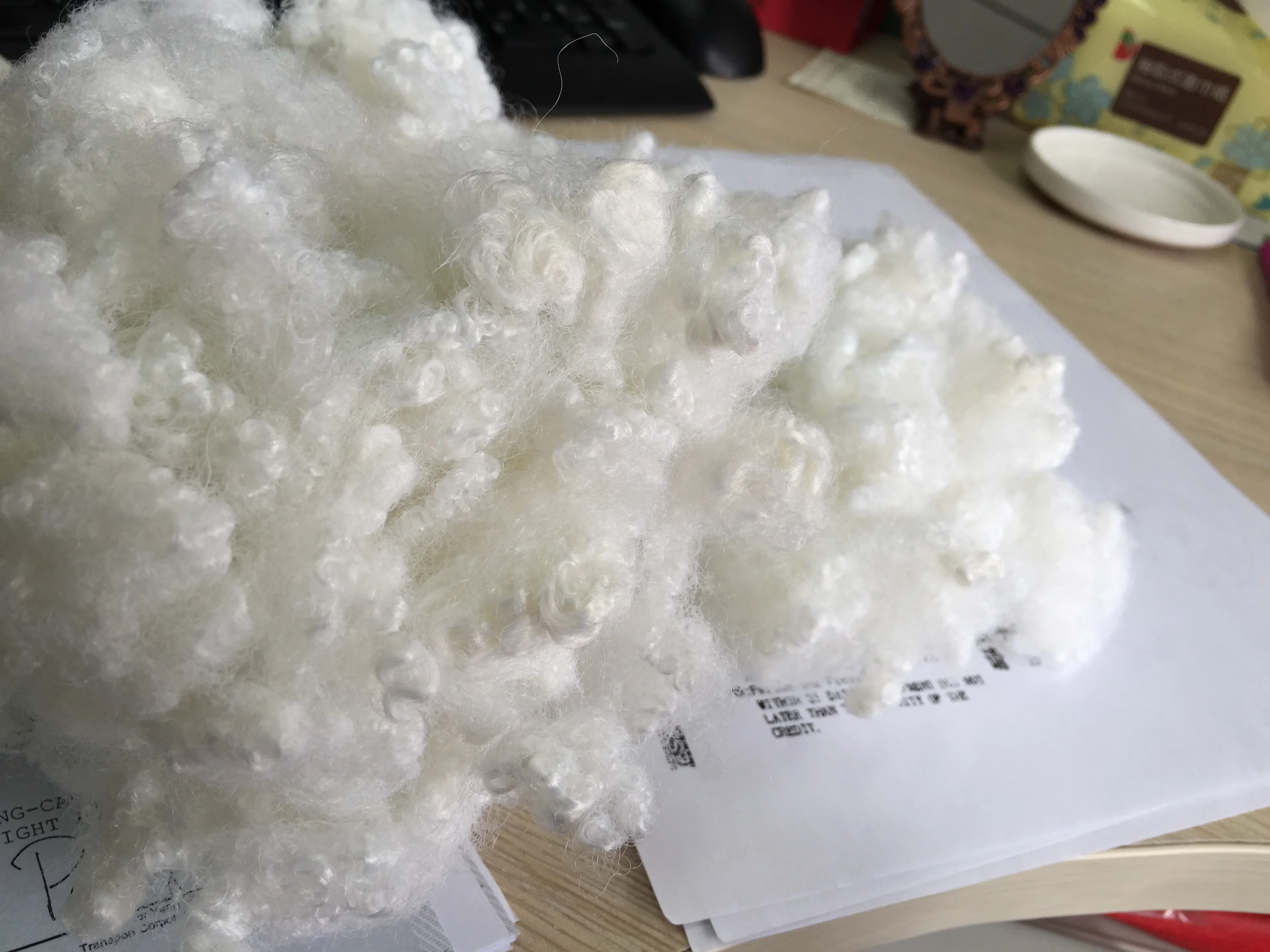 
3dx64mm recycled HCS polyester staple PET fiber 