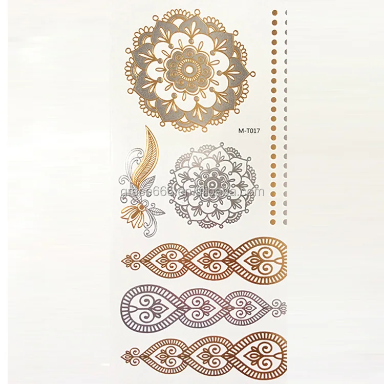 MT 1-36 gold silver colorful temporary body tattoo sticker custom body tattoo waterproof body tat